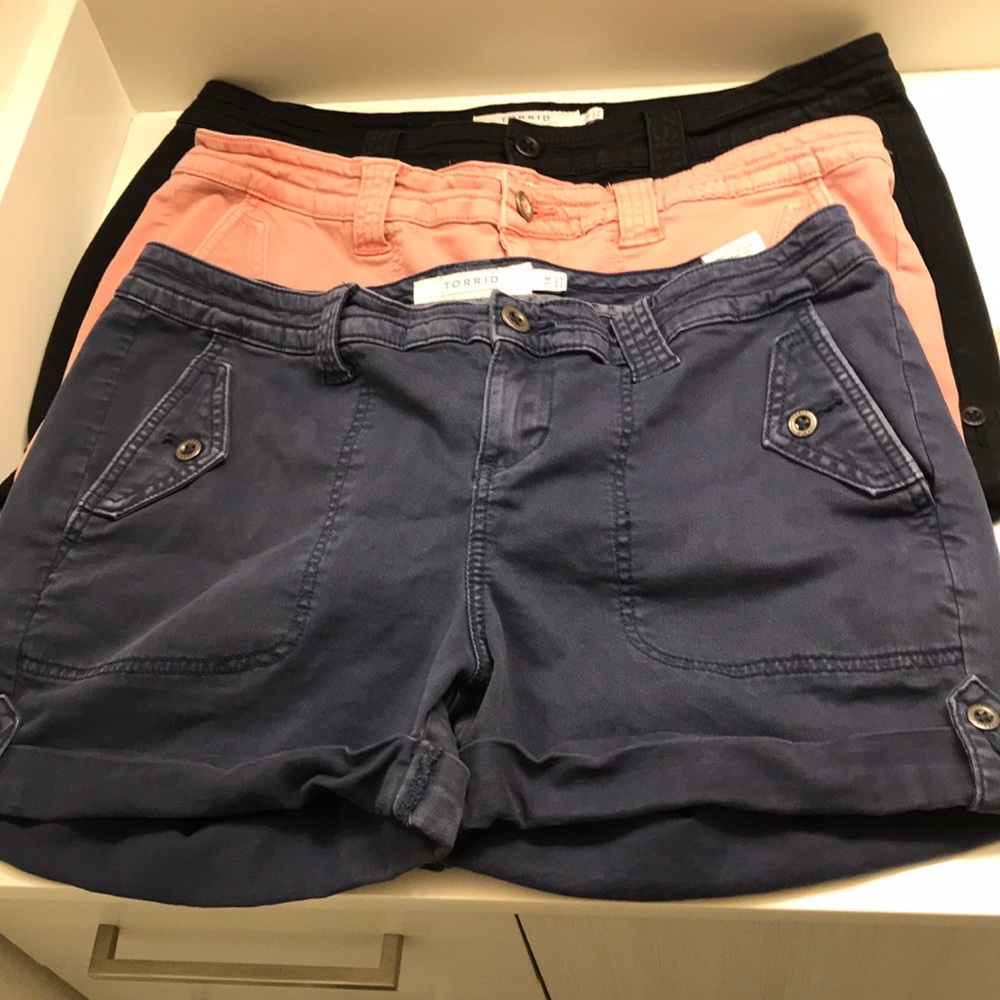 3 pairs Torrid Military Shorts